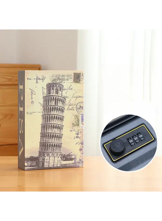 Code Color Metal Book Safe with Key Lock and Combination Dial for Valuables - Image 1