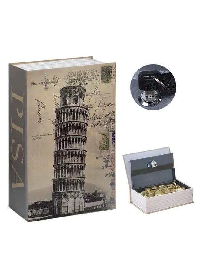 Code Color Metal Book Safe with Key Lock and Combination Dial for Valuables - Image 2