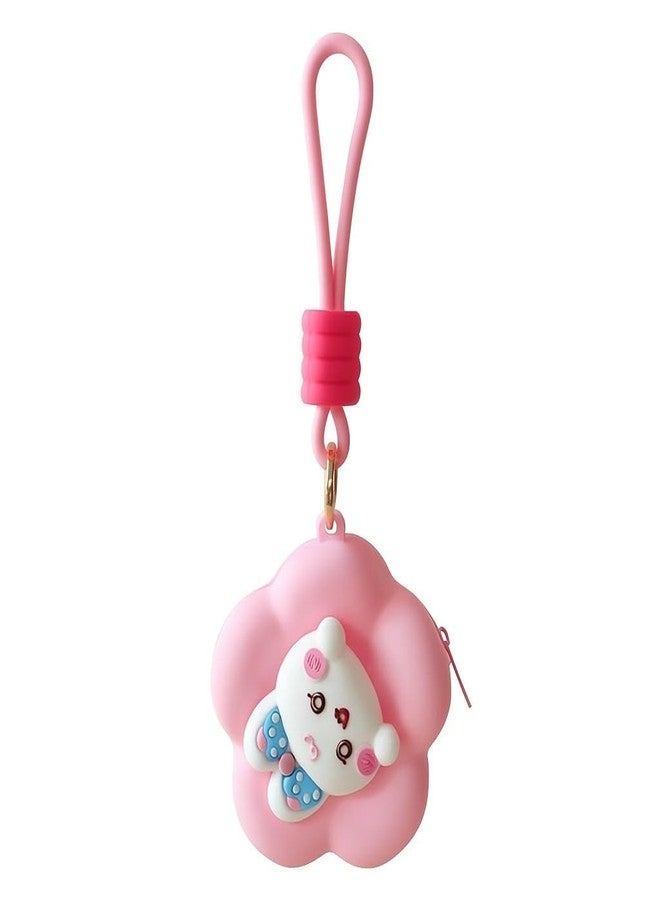 AMAZOPY Cute Cat Design Stylish EVA Handy Pouch Cum Silicone Purse Mini Portable Size, Easy to Clean with Durable Metal Zipper, Integrated Strap for Girls Kids, Yellow - Image 1