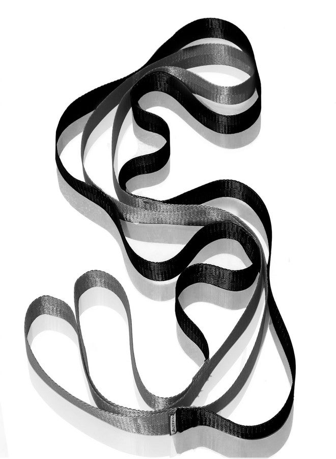 Acozycoo Stretching Strap with 10 Loops – Non-Elastic Yoga Strap for Physical Therapy, Knee Replacement Recovery & Plantar Fasciitis – Leg Stretcher Band for Flexibility & Hamstring Rehab（Black) - Image 1