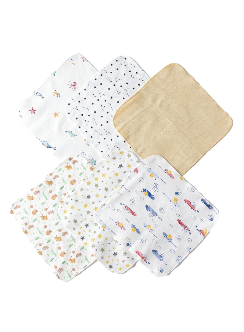 Tiny Hug مجموعة مناشف الأطفال المكونة من 6 قطع، مناشف ناعمة وذات قدرة على الامتصاص لحديثي الولادة والأطفال الصغار - Image 2