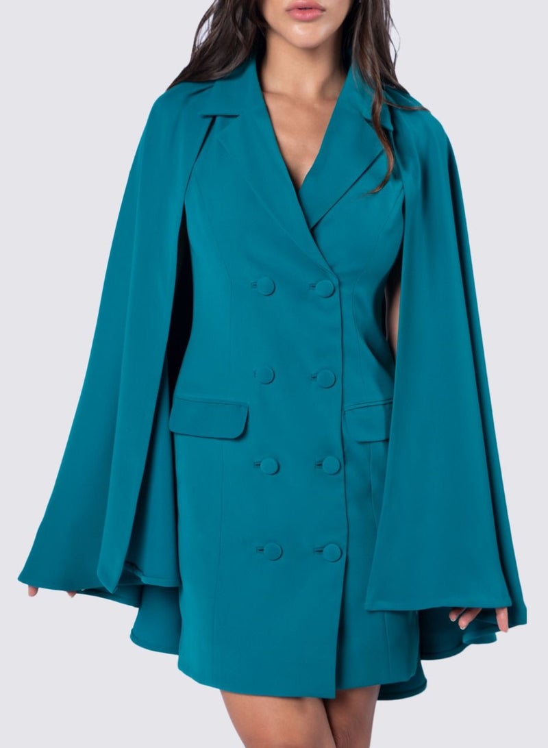 NIVA FASHION HOUSE Shoulder Cape Jacket Dress - Image 3