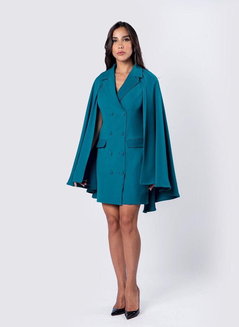 NIVA FASHION HOUSE Shoulder Cape Jacket Dress - Image 2