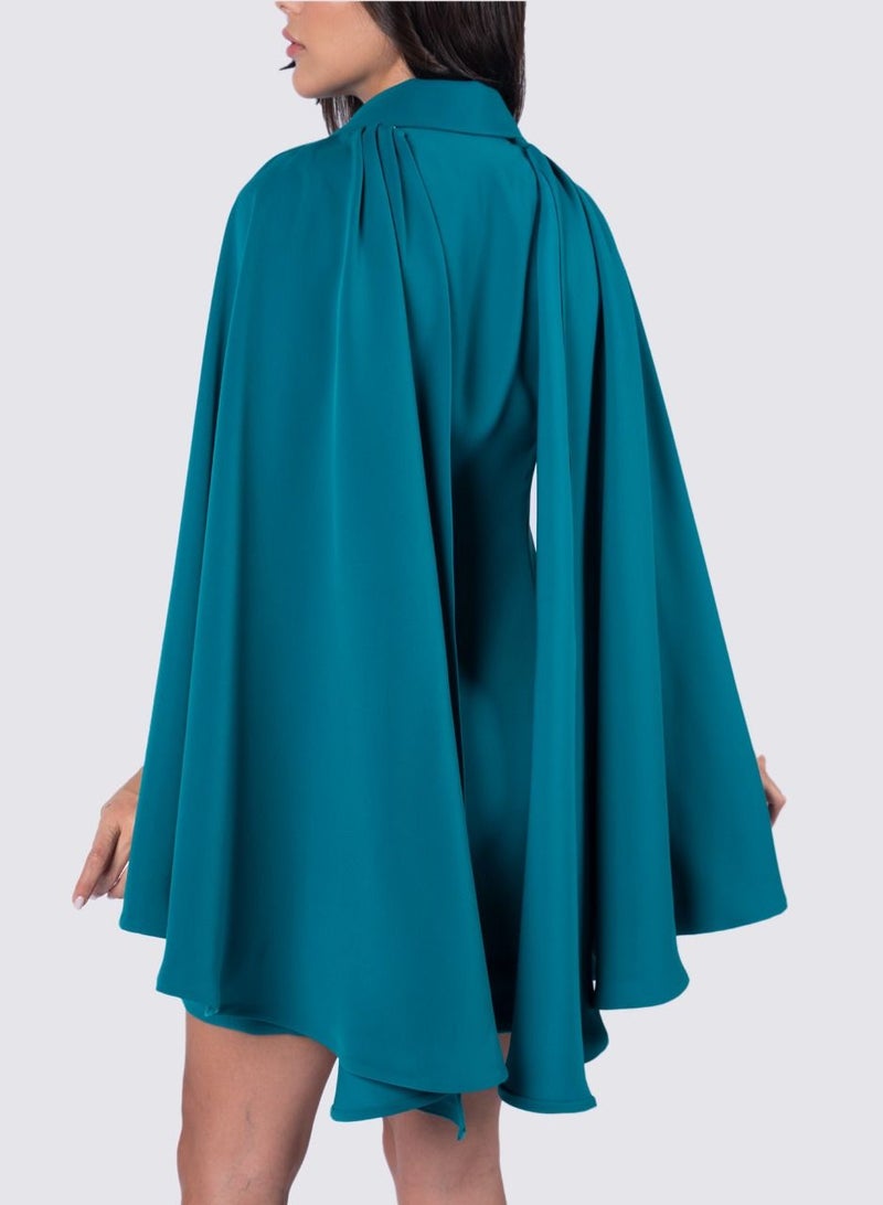 NIVA FASHION HOUSE Shoulder Cape Jacket Dress - Image 5