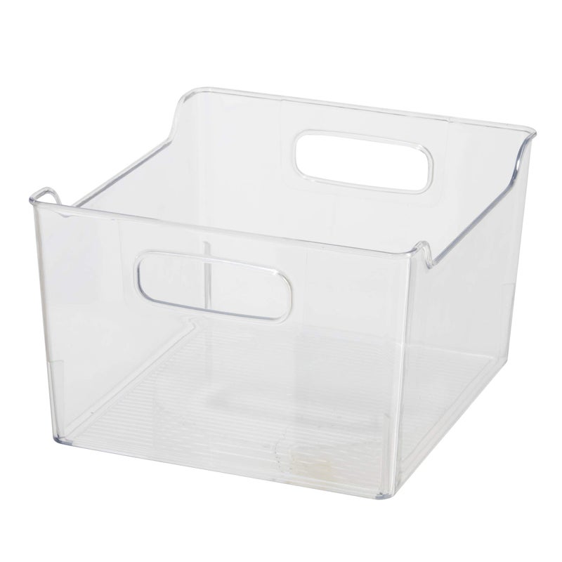 Oggi Storage Bin With Handles  Deep 975 x 9 x 6  Ideal for Kitchen Organization Pantry Storage Fridge Organizing Clear
