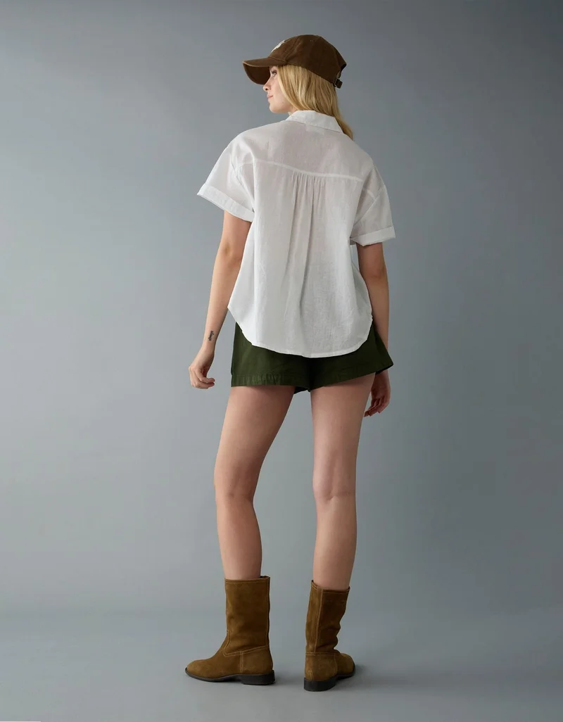 امريكان ايجل قميص بأزرار من مزيج الكتان