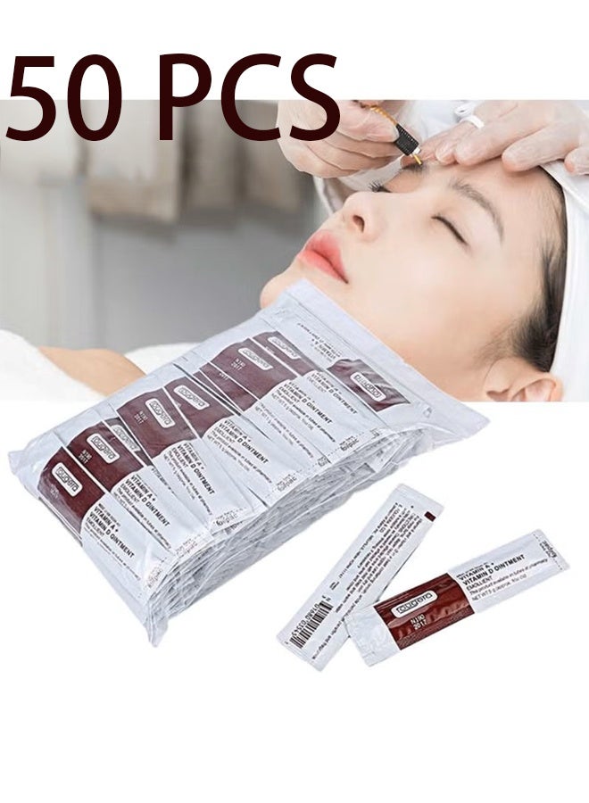 Fougera Tattoo Scar Repair Gel 50Pcs Microblading Aftercare Ointment Vitamin A and D Anti-Inflammatory Anti Scar Tattoo Aftercare Cream for Makeup Microblading and Tattoo Healing Art Tattoo Supplies - Image 1