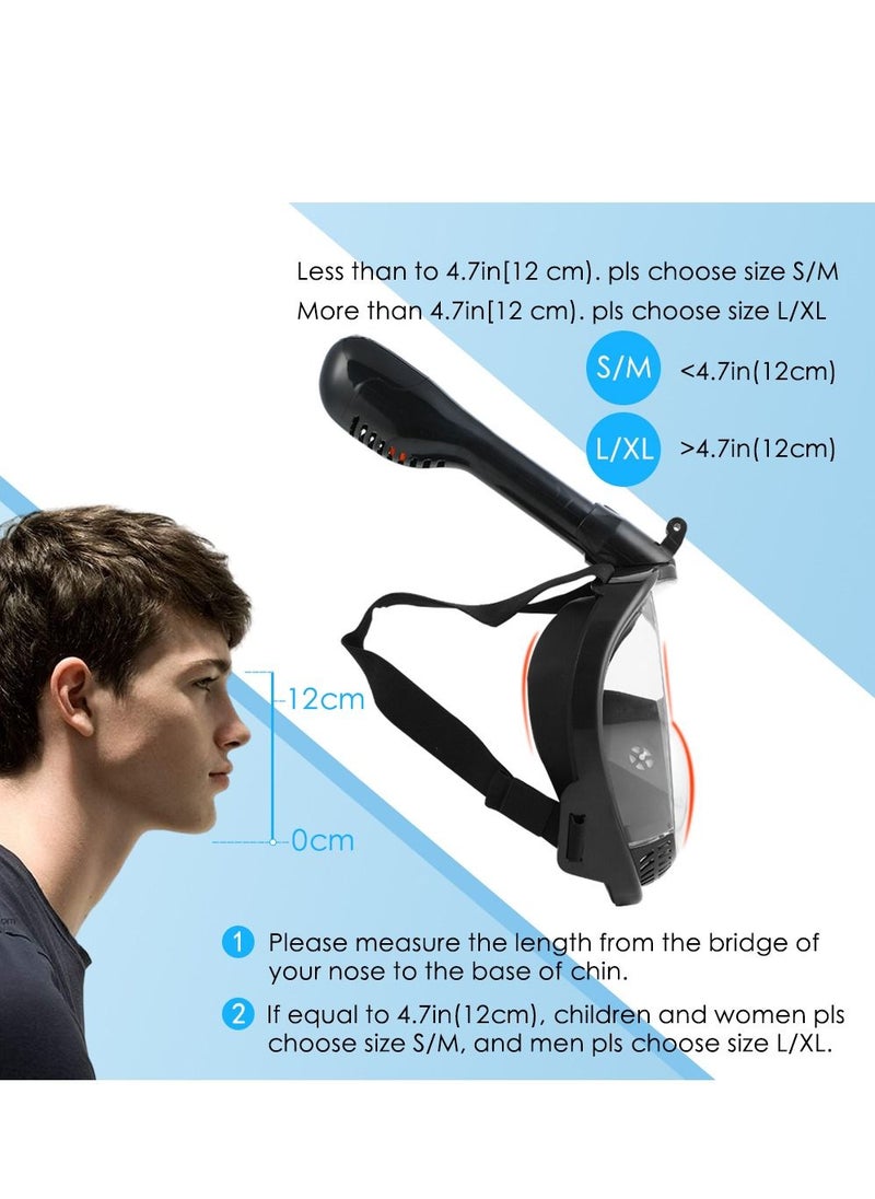 قناع غطس كامل الوجه - قناع غطس بنظام تنفس جاف مزدوج الأنبوب، قناع غطس بانورامي بزاوية 180 درجة مع حامل كاميرا، معدات غطس مضادة للضباب ومضادة للتسرب للبالغين والأطفال - pzsku/ZB768BE0E42772DA0CE50Z/45/_/1689127279/79563541-205c-48ab-96fe-0a23184e5e69