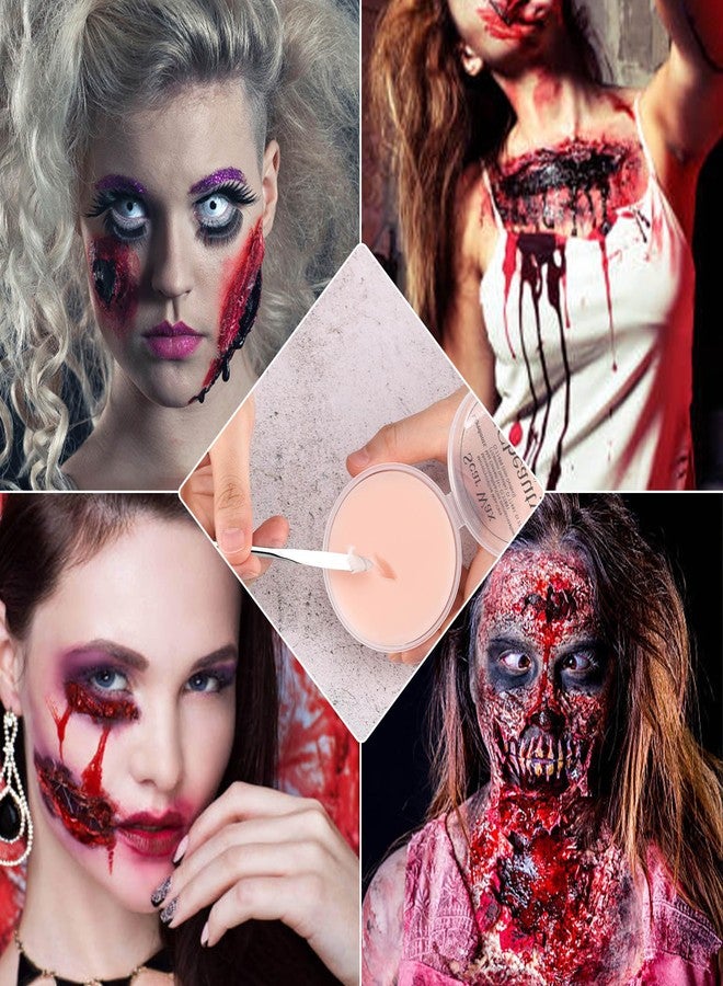 CCbeauty Halloween Scar Wax Kit 2.7oz - SFX Special Effects Stage Makeup, Fake Wound Mouldable Wax with Spatula Tool for Fake Cuts Nose Putty Makeup - Stage Film Costumes Cosplay SFX, Fair Light Skin - Image 4