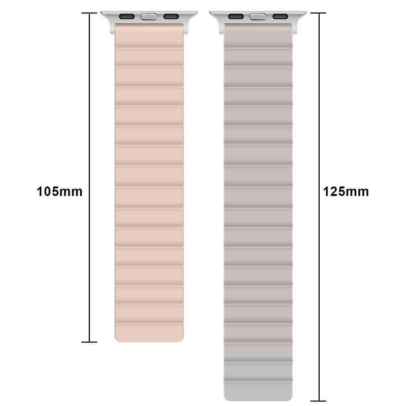 Anlinser Magnetic Bands Compatible with Apple Watch Band 49/46/45 44/42/41/40/38mm, Women Men Double Side Reversible Strap for iWatch Ultra 3-1 Series 11/10/9/8/7-1 SE (42/41/40/38, Starlight/Pink) - Image 5