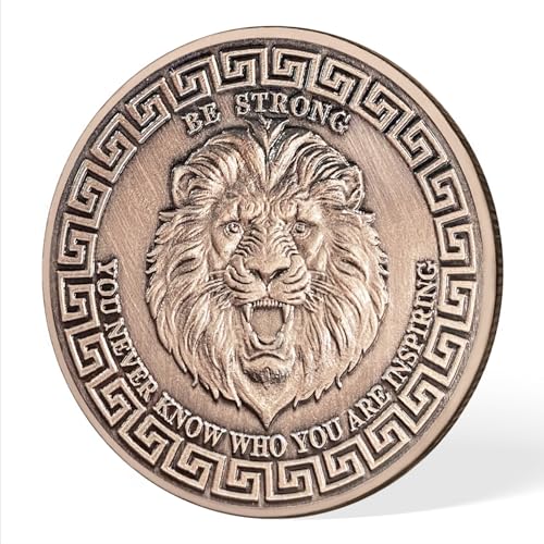 IELCJJ Inspirational Lion of Courage Christian Challenge Coin - Be Strong Jesus Religious Token - Art God Pocket Bible Verses Coins for Study - Good Luck Commemorative Gifts for Men Women Team - Image 4