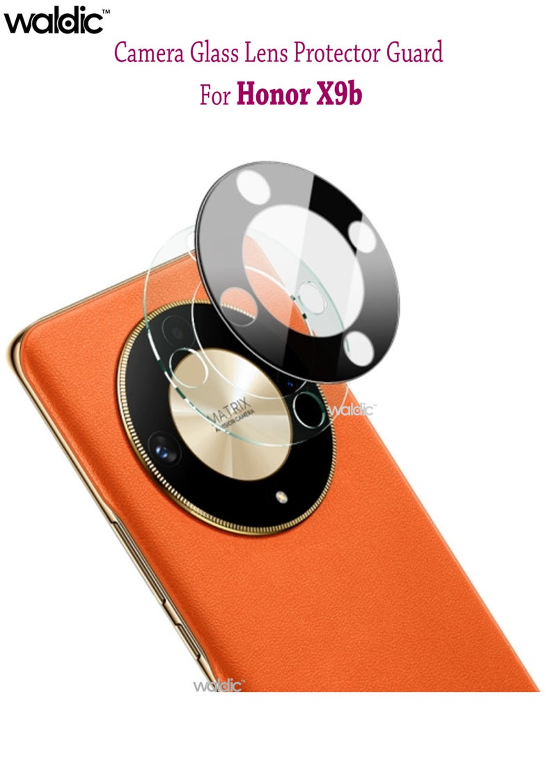 Waldic Honor X9b Camera Lens Protector, Scratch-Resistant HD Clarity Ultra-Thin 9H Tempered Glass with Aluminium Edging, Individual Metal Lens Cover - Black  - Image 1