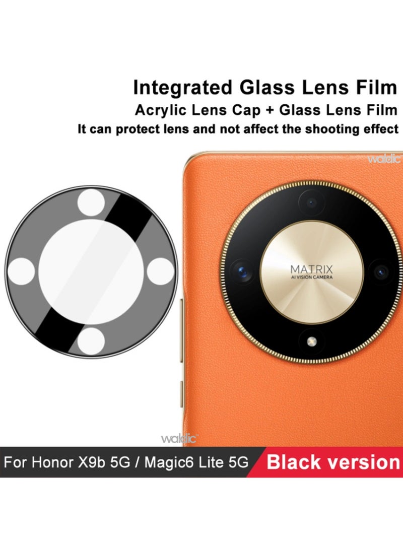 Waldic Honor X9b Camera Lens Protector, Scratch-Resistant HD Clarity Ultra-Thin 9H Tempered Glass with Aluminium Edging, Individual Metal Lens Cover - Black  - Image 2