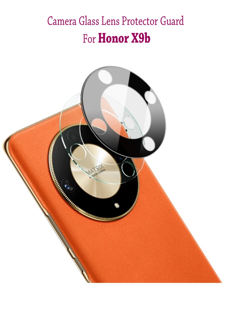 Honor X9b Camera Lens Protector, Scratch-Resistant HD Clarity Ultra-Thin 9H Tempered Glass with Aluminium Edging, Individual Metal Lens Cover - Black - Image 1