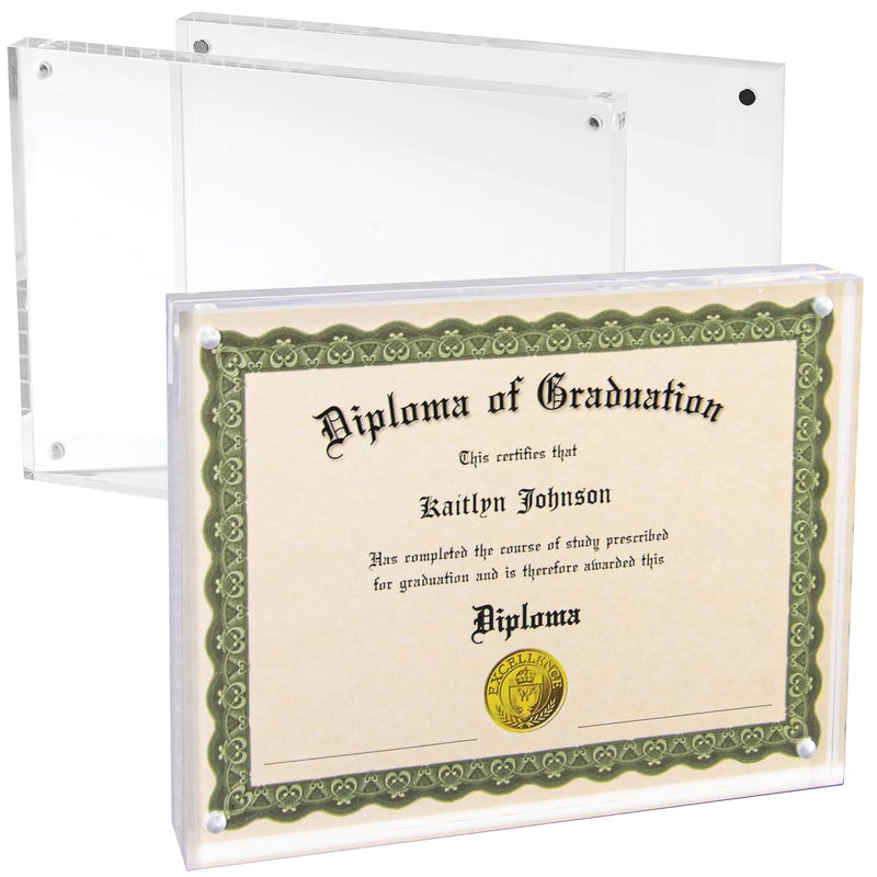 Mammoth 8.5x11 Acrylic Picture Frame - Frameless & Thick Design - Ideal for Photos  Art  Certificates  and Awards