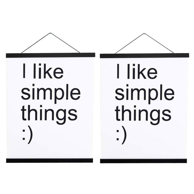 2 PACK MAGNETIC POSTER HANGER FRAME 24X36 24X32 24X18 LIGHT WOOD WOODEN MAGNET CANVAS ARTWORK PRINT DOWEL POSTER HANGERS FRAMES HANGING KIT BLACK 24 2 PACKS