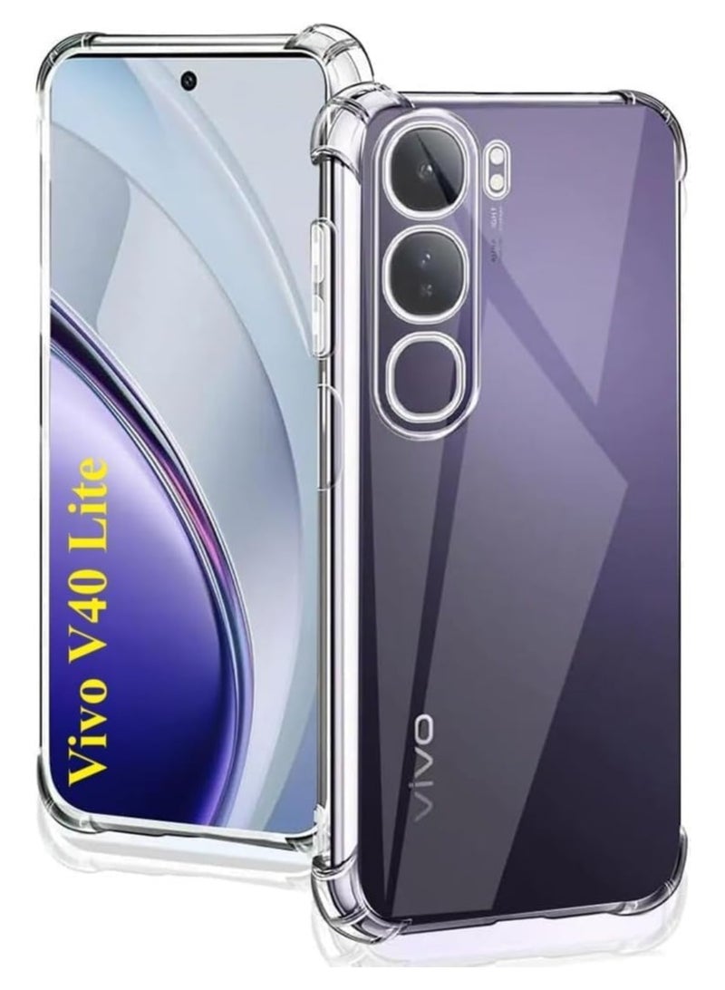 Vivo V40 Lite Case Clear Shockpoof Reinforced Corners Slim Fit Soft Flexible TPU Bumper Phone Case With Camera Protection for Vivo V40 Lite ,Crystal Clear - Image 1