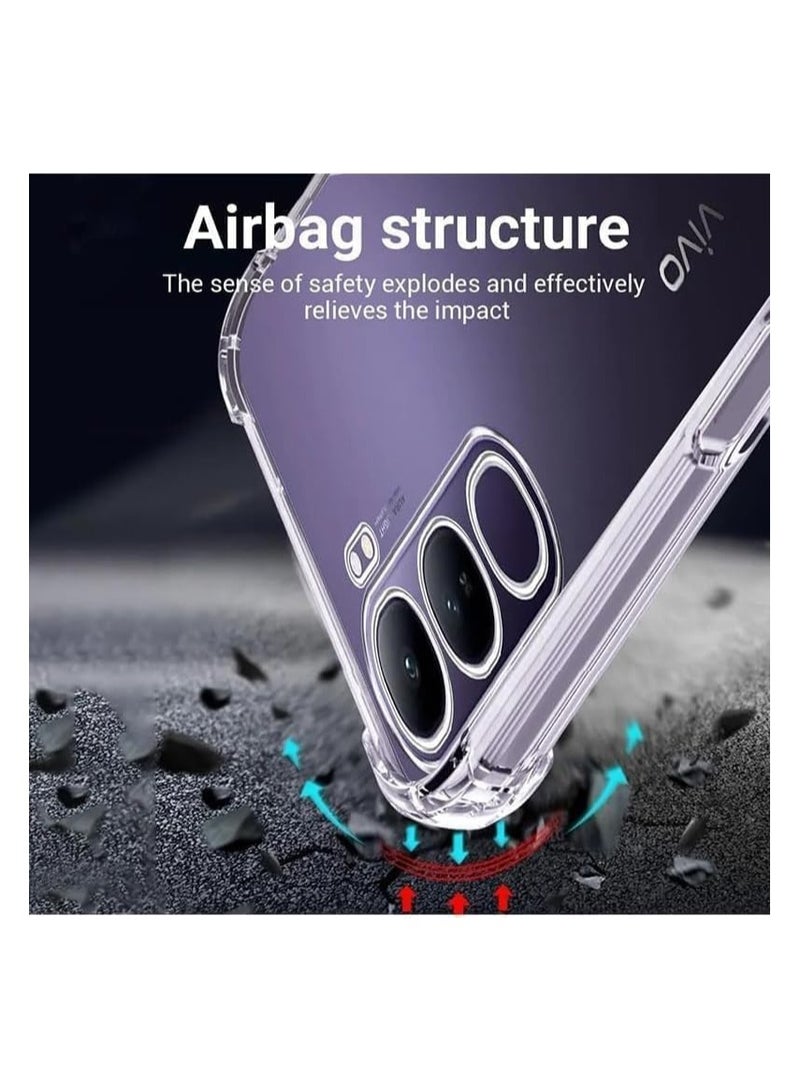 Vivo V40 Lite Case Clear Shockpoof Reinforced Corners Slim Fit Soft Flexible TPU Bumper Phone Case With Camera Protection for Vivo V40 Lite ,Crystal Clear - Image 4
