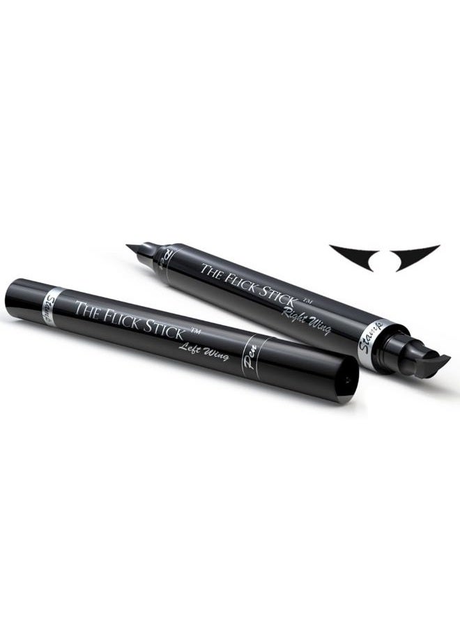 The Flick Stick ختم كحل لوفوار – كحل جناح/تأثيرات فوغ الأسود، مكياج مقاوم للماء، مقاوم للتلطخ، قلم كحل سائل طويل الأمد، جناح بأسلوب مصاص الدماء، 2 قلم في عبوة (8 مم ميني) - Image 1