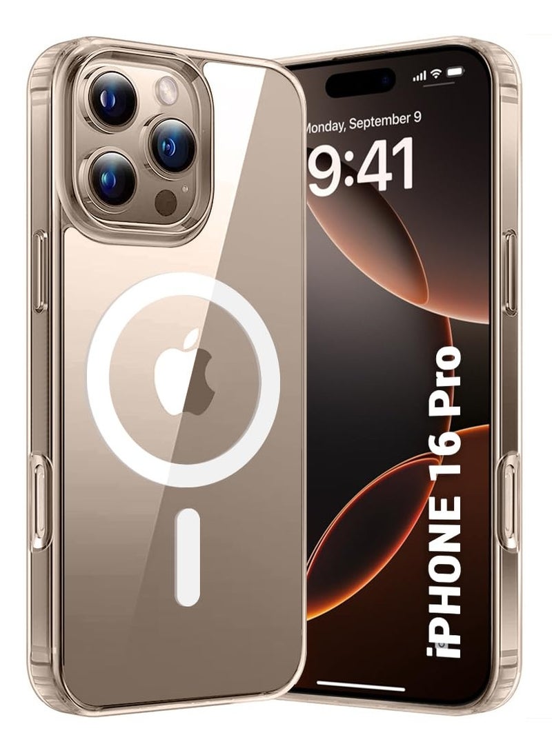 IPhone 16 Pro MagSafe Case Cover | Camera Protection | Hard Crystal Clear Back | Shockproof Bumper Case Cover for iPhone 16 Pro (Transparent)  - Image 1