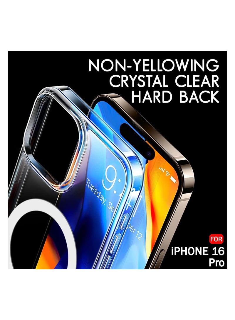 IPhone 16 Pro MagSafe Case Cover | Camera Protection | Hard Crystal Clear Back | Shockproof Bumper Case Cover for iPhone 16 Pro (Transparent)  - Image 3