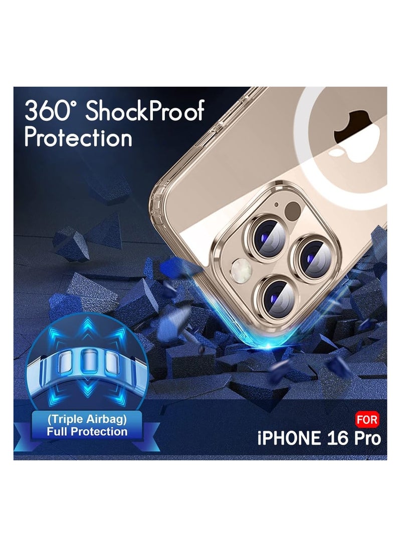 IPhone 16 Pro MagSafe Case Cover | Camera Protection | Hard Crystal Clear Back | Shockproof Bumper Case Cover for iPhone 16 Pro (Transparent)  - Image 5