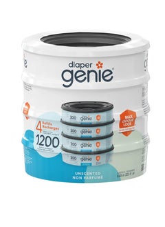 Genie Diaper Genie Diaper Pail Refills, Unscented Pack Of 4 x 300-1200 Count  - Image 1