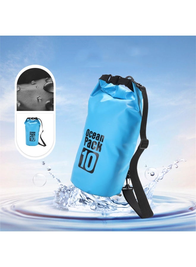 HOMESTAR 10L Waterproof Dry Bag, Roll Top Dry Compression Sack for Kayaking, Beach, Rafting, Boating, Hiking, Camping and Fishing，Floating Waterproof Pouch, Blue - Image 3
