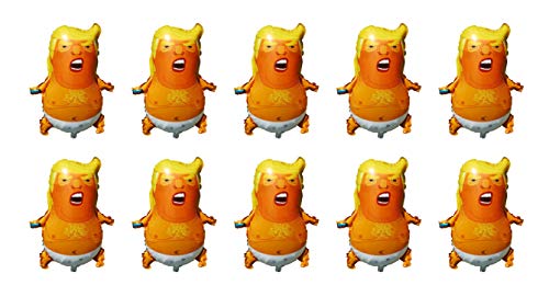 SummitLink Pack of 10 Baby Trump Cartoon Style Balloons PE Helium Foil Balloon Mylar 27 - Image 1