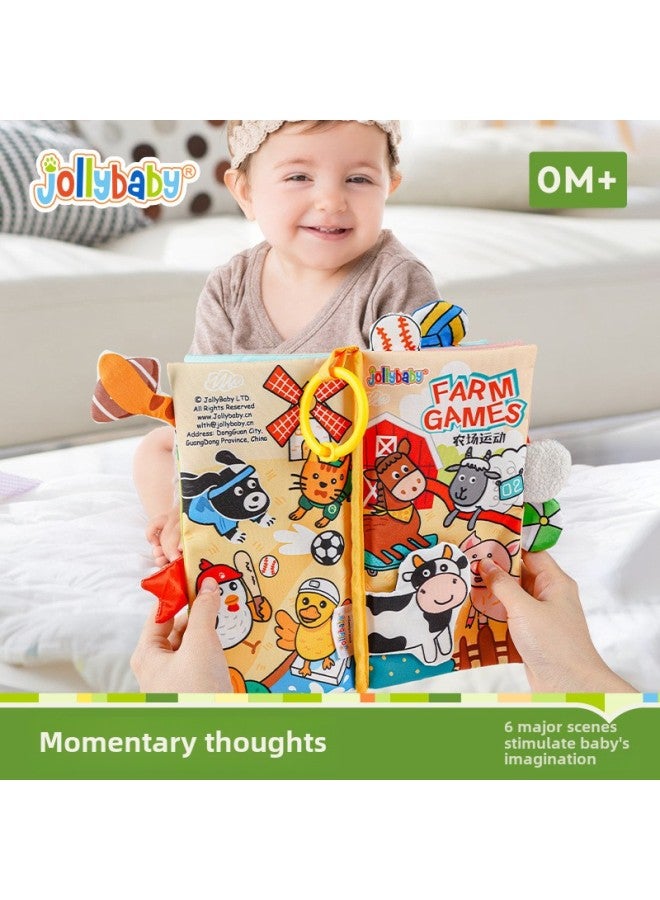 Jollybaby Animal Tail Series Early Education Cloth Book 0-6-12 Months Tear Not To Rot Educational Toys-color:Finger Puppet Cloth Book Deer Bag  - Image 2