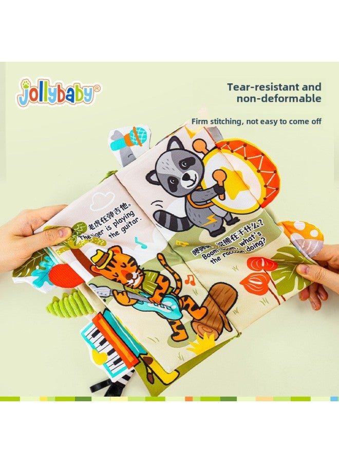Jollybaby Animal Tail Series Early Education Cloth Book 0-6-12 Months Tear Not To Rot Educational Toys-color:Finger Puppet Cloth Book Deer Bag  - Image 4
