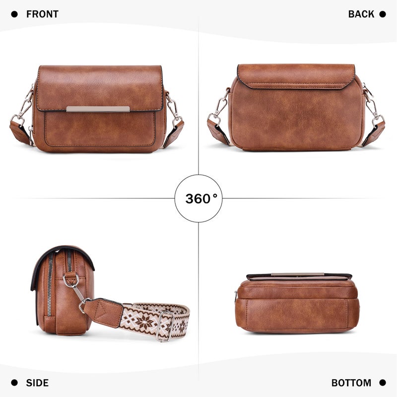 Roulens Crossbody Bags for Women Small Crossbody Wallet Purses with Card Slots Leather Shoulder Handbags Travel/Daily Use - Image 5