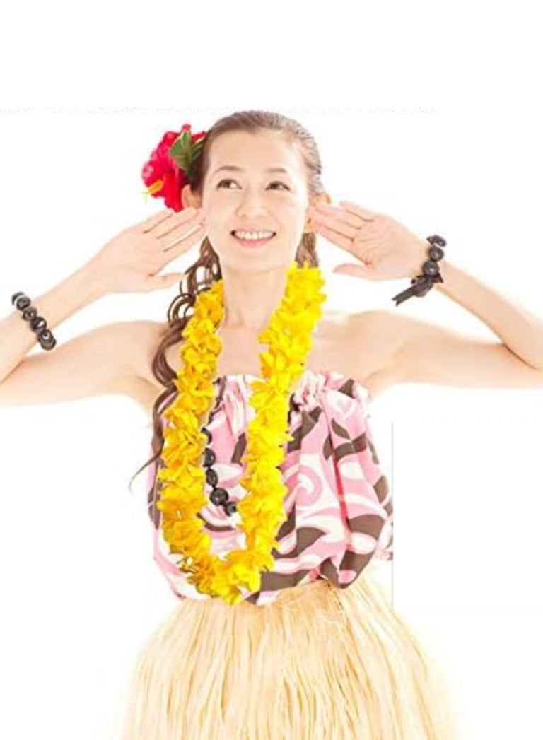 Vitacelli 3pcs Thickened Hawaiian Leis for Hula Dance Luau Party, Floral Necklace Leis for Party Supplies Favors Celebrations and Decorations