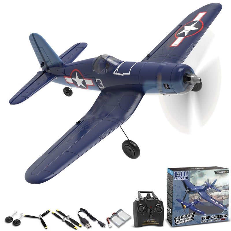volantexrc RC Plane for Beginners 4CH WWII RC Airplane F4U Corsair with Aileron 24Ghz Remote Control Plane with Xpilot Self Righting One Key Aerobatic Upgraded Canopy 7618V2 RTF - Image 2