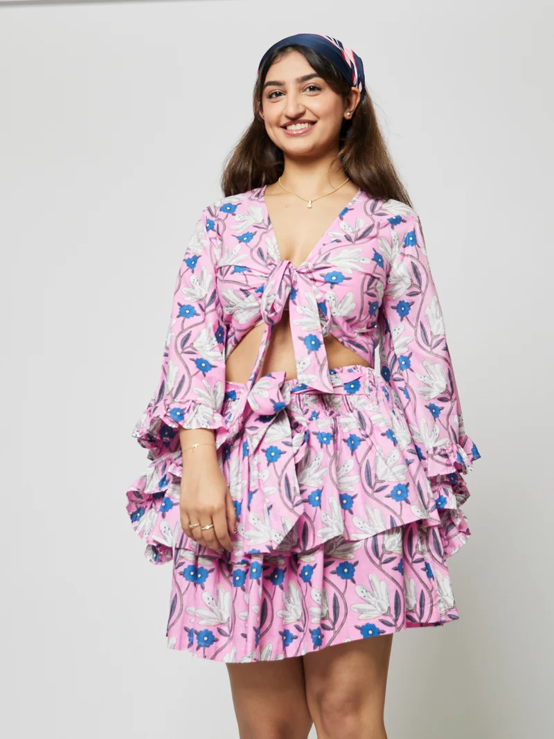 Kyshmysh HIBISCUS SHORT SKIRT SET