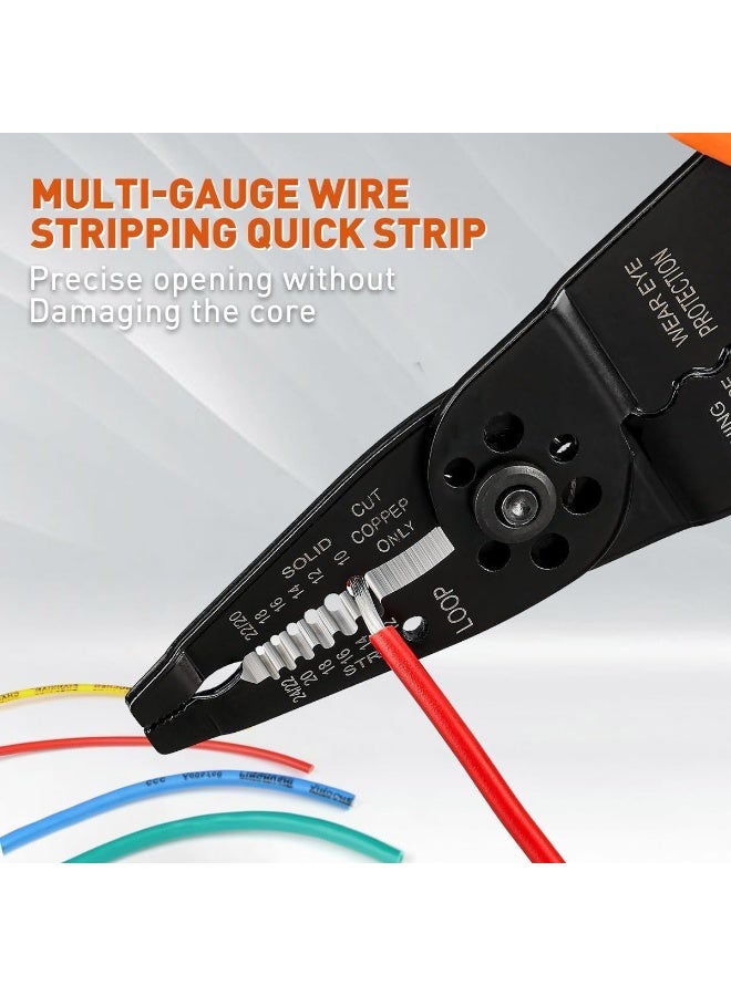 Multipurpose Stripper, Crimper, Cutter, 5-in-1 Compact Electricians Pliers Cable Strippers, Home Repair Tool - Image 3