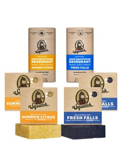Dr. Squatch Dr. Squatch Manly Soap and Deodorant Variety Pack - Handmade with Organic Oils, Aluminum-Free - Summer Citrus and Fresh Falls - Men's Natural Soap  - Image 1