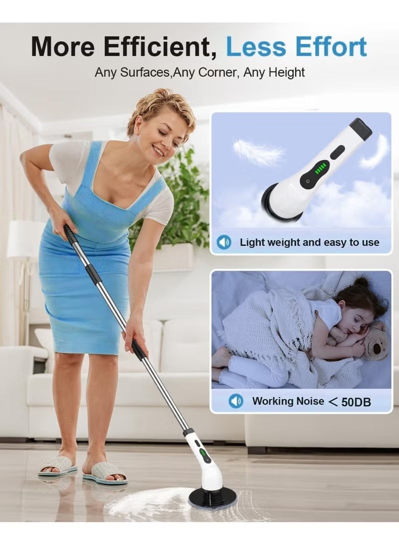 MOSH Multifunctional Electric Cleaning Brush - Wireless Rechargeable Handheld Rotating Scrubber with Multi-Purpose Brush Heads for Bathroom, Kitchen, Floor, Tiles & Household Cleaning - Image 3
