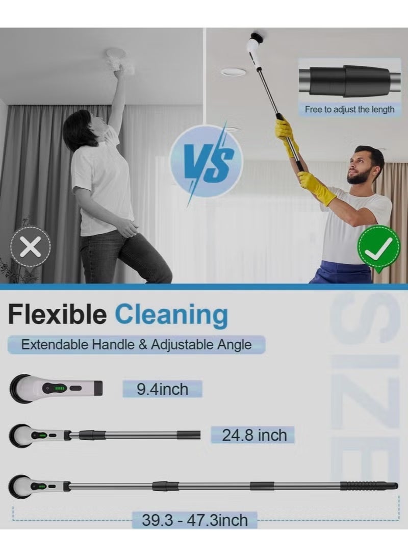 MOSH Multifunctional Electric Cleaning Brush - Wireless Rechargeable Handheld Rotating Scrubber with Multi-Purpose Brush Heads for Bathroom, Kitchen, Floor, Tiles & Household Cleaning - Image 5
