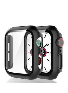 Y&D Case with Tempered Glass Screen Protector Compatible Apple Watch SE/6/5/4 44mm, Full Protection Hard PC Protective for iWatch 44mm(2 Pack,Black)  - Image 1