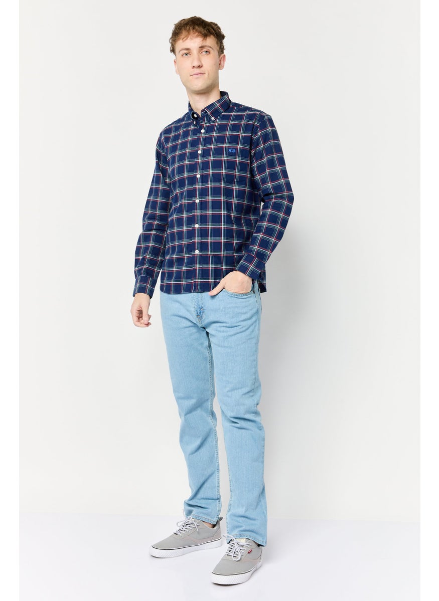 La Martina Men Tailored Fit Checkered Long Sleeves Casual Shirt, Multicolor  - Image 2