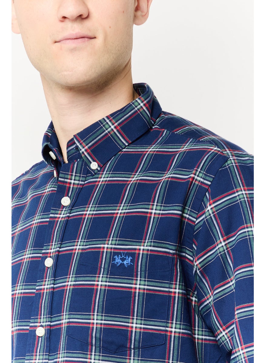 La Martina Men Tailored Fit Checkered Long Sleeves Casual Shirt, Multicolor  - Image 3