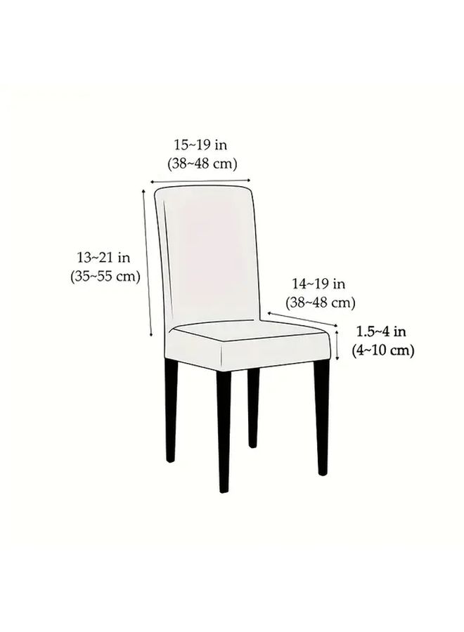 4 Pcs Modern Velvet Dining Chair Covers Elastic Fit Slipcovers Light Coffee Washable Polyester - Image 3
