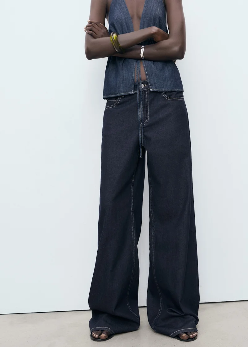 مانجو Low waist wide leg jeans