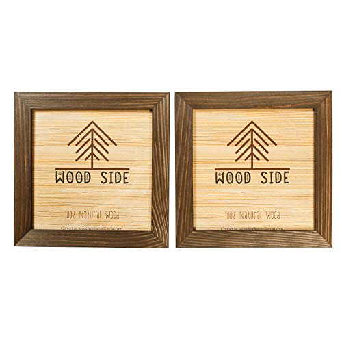 Woodside Rustic Wooden Square Picture Frames 8x8 - Set of 2-100% Natural Solid Eco Wood with Real Glass for Wall Mounting and Tabletop Photo Frame - Brown Wenge - Image 2