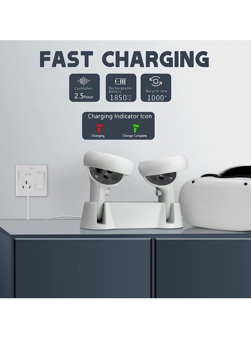 compatible with Oculus Quest 2 controllers/VR Charger Station for /Oculus Quest 2 Controller Fast Charging Station Kit with Type-C Charging Cable