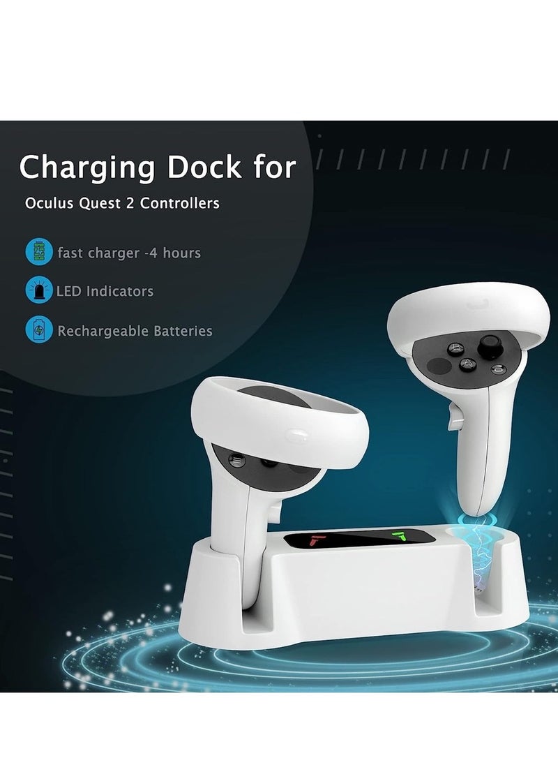compatible with Oculus Quest 2 controllers/VR Charger Station for /Oculus Quest 2 Controller Fast Charging Station Kit with Type-C Charging Cable