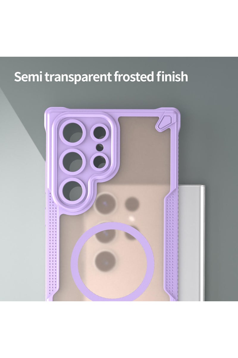 Cover For Samsung Galaxy S23 Ultra Armor Glaze MagSafe Magnetic Phone Case Raised edges around the screen and camera lens help prevent scratches - Purple - Image 4