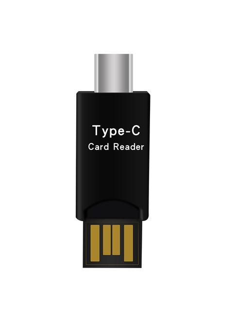 Portable Type-C Interface Mobile Phone Reader TF Card OTG Storage Card Reader USB 2.0 External Installation for Phone And Computer Users Black