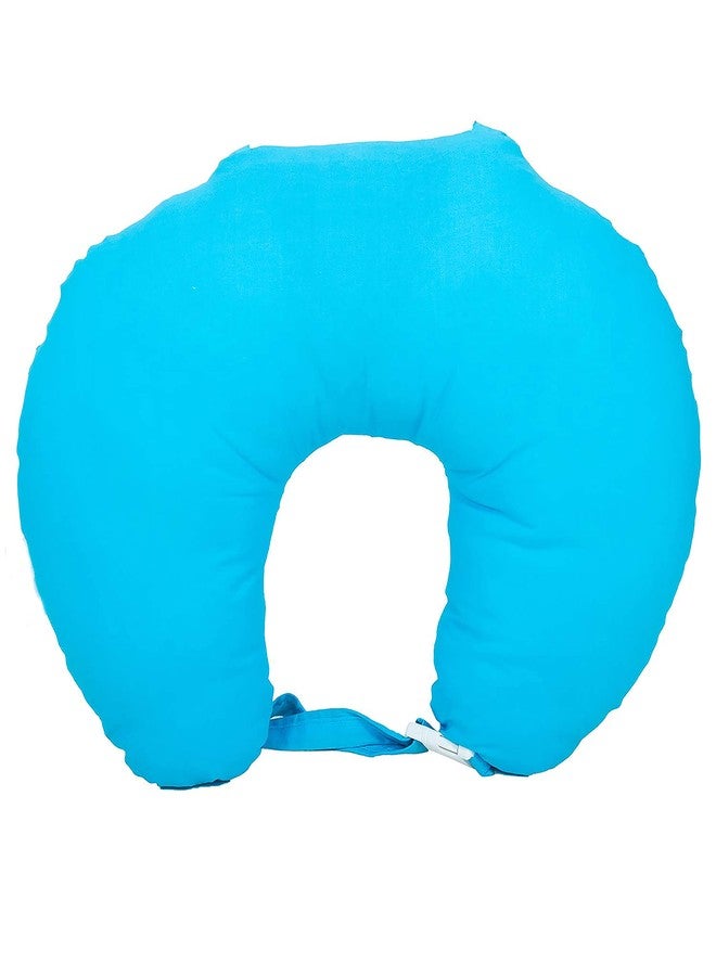 GET IT Cotton 5-in-1 Feeding Pillow with Detachable Cover | New Born Portable Breast Feeding Pillow for Baby | Infant Support for Baby and Mom (Full Blue) - Image 3
